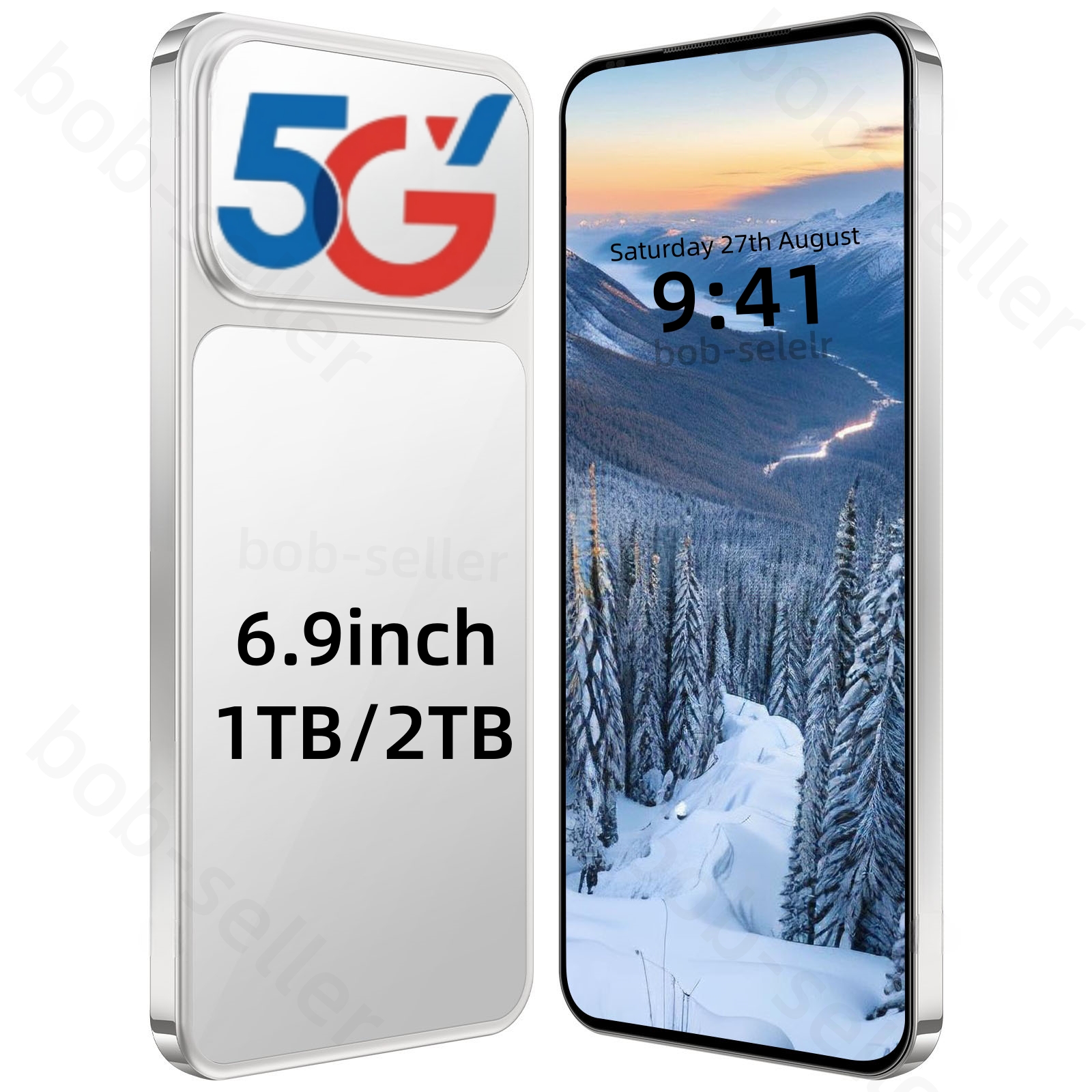 Face ID 6.9inch All Screen HD i17 i16 pro max Cell Phones Smartphone Camera 512GB RAM 1TB unlock Android 12 Mobile Phone gift Green Tag Sealed Box designer Matte Glass