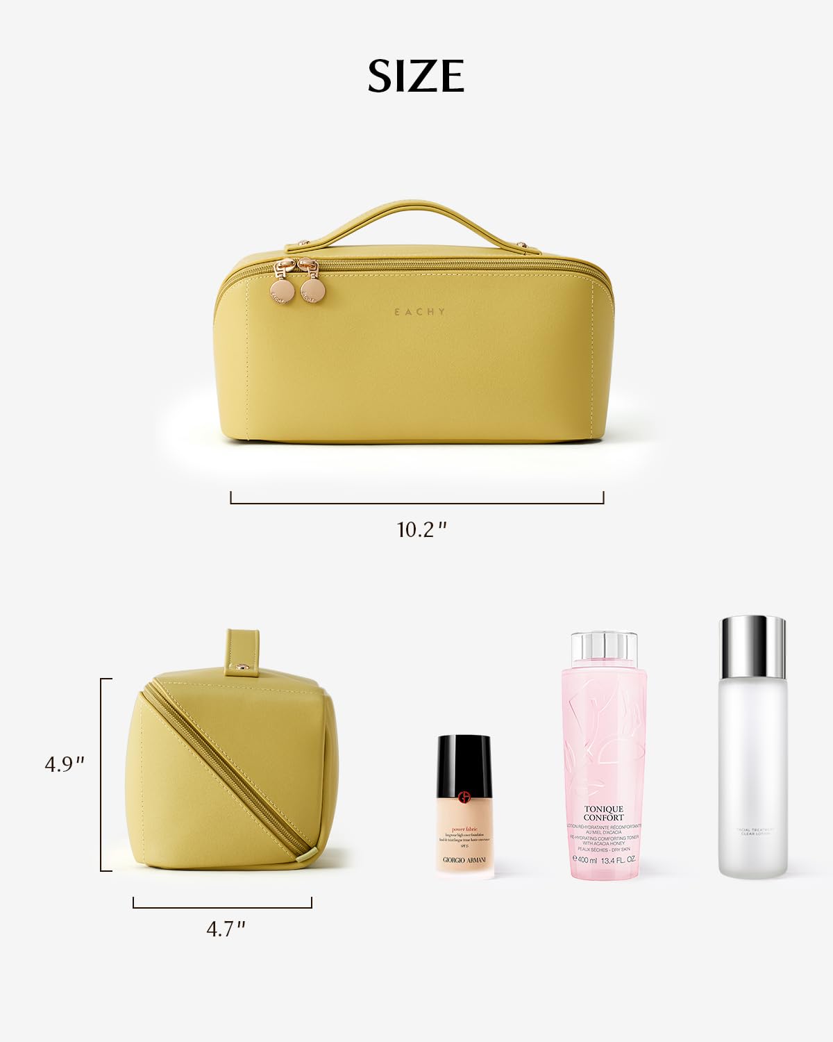 Extra Capacity Waterproof Cosmetic Bag Flat Lay Travel Toiletry Bag Printed Women Makeup Pouch Portable Organizer