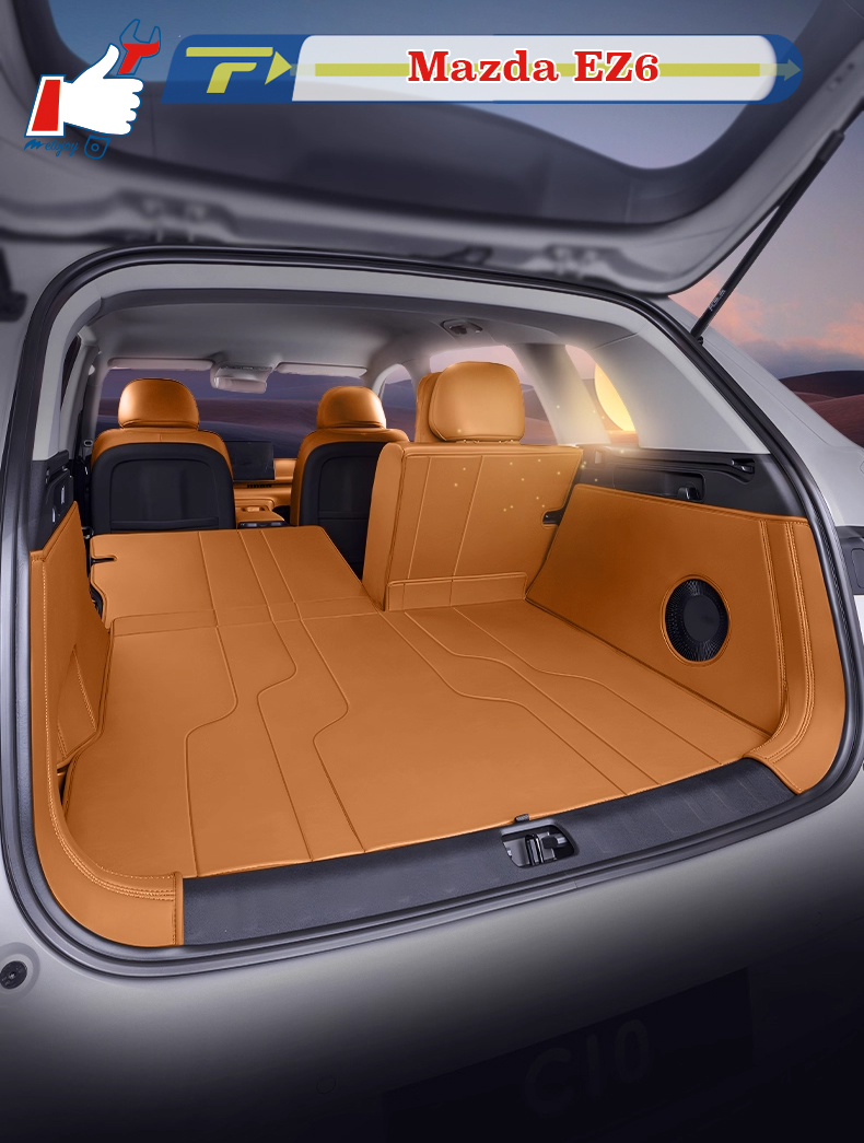 For Mazda EZ6 2024 Car Trunk Mat Custom Fit Cargo Mat 3D Shaped Trunk Liner XPE Trunk Protection Mat Chair-Back Protection Mat Rear Trunk Full-surroun