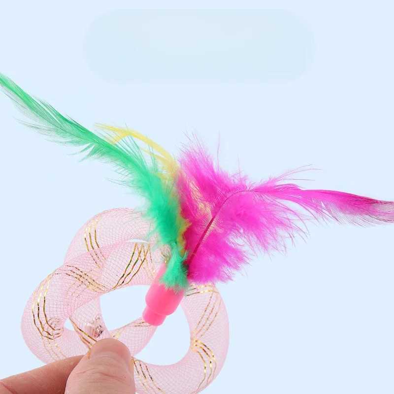 Pet Cat Toy String Tubing with Feather Spring Elastic Toy Pet Supplies Cat Toys Interactive Feather Toys X250918