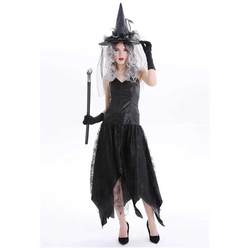 Halloween Carnival Party Adult Evil Witch Cosplay Costume Purim Performance Devil Wizard Vampire Gothic Dress L250918
