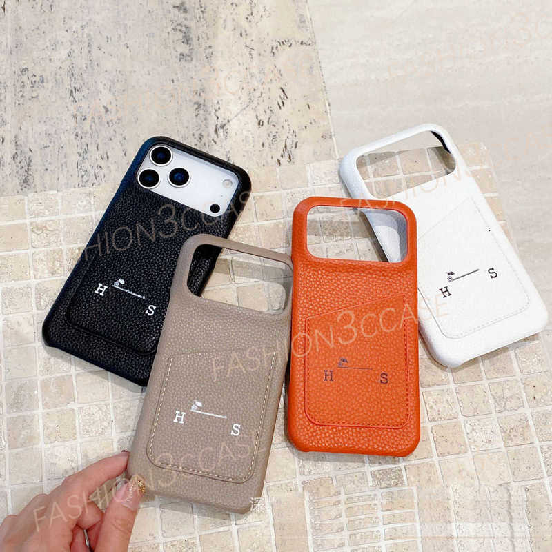 phone Cases designer For iPhone 17 Pro Max case 16pro 15 Plus 14 Pro 13 12 11 New Card Slot Case Compatible Samsung S23/24 U Litchi Pattern Card Holder Phone Case