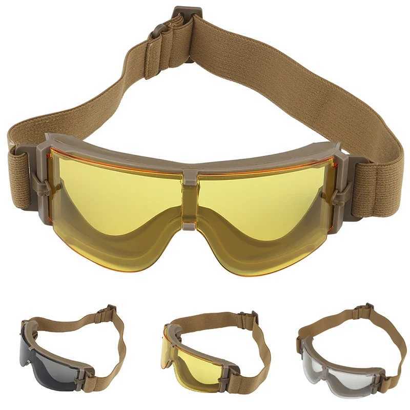 Tactical Goggles Shooting Sunglasses Paintball Windproof Wargame Mountaineering Glasses Fits Tactical Helmet J250919