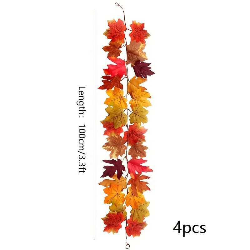 Autumn Maple Leaf Garland Artificial Fall Vines with Vibrant Red Orange Yellow Leaves for Thanksgiving home accessories C250919