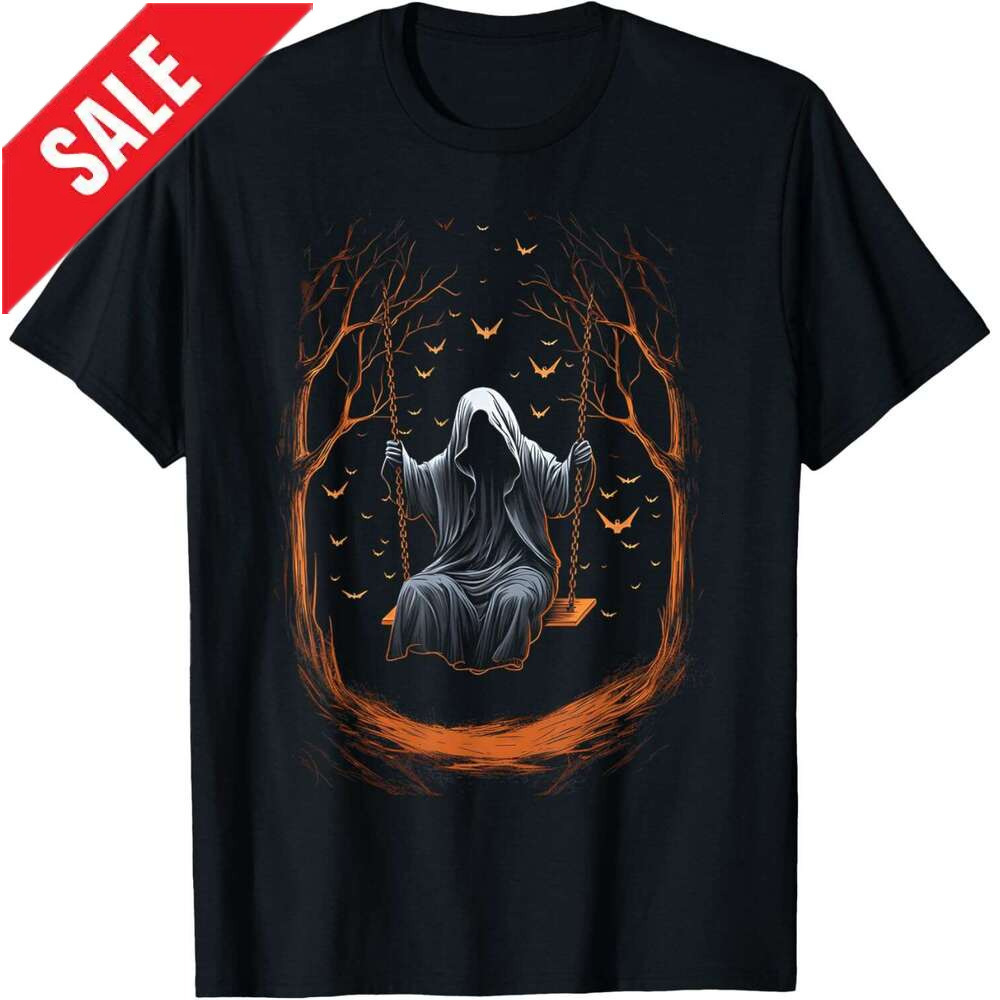 T shirt for Mens Ghost Halloween Swing Spooky Bats Scary Costume T-Shirt Shirts Tshirt Graphic Tee Casual Tops Clothes Short sleeve 2025