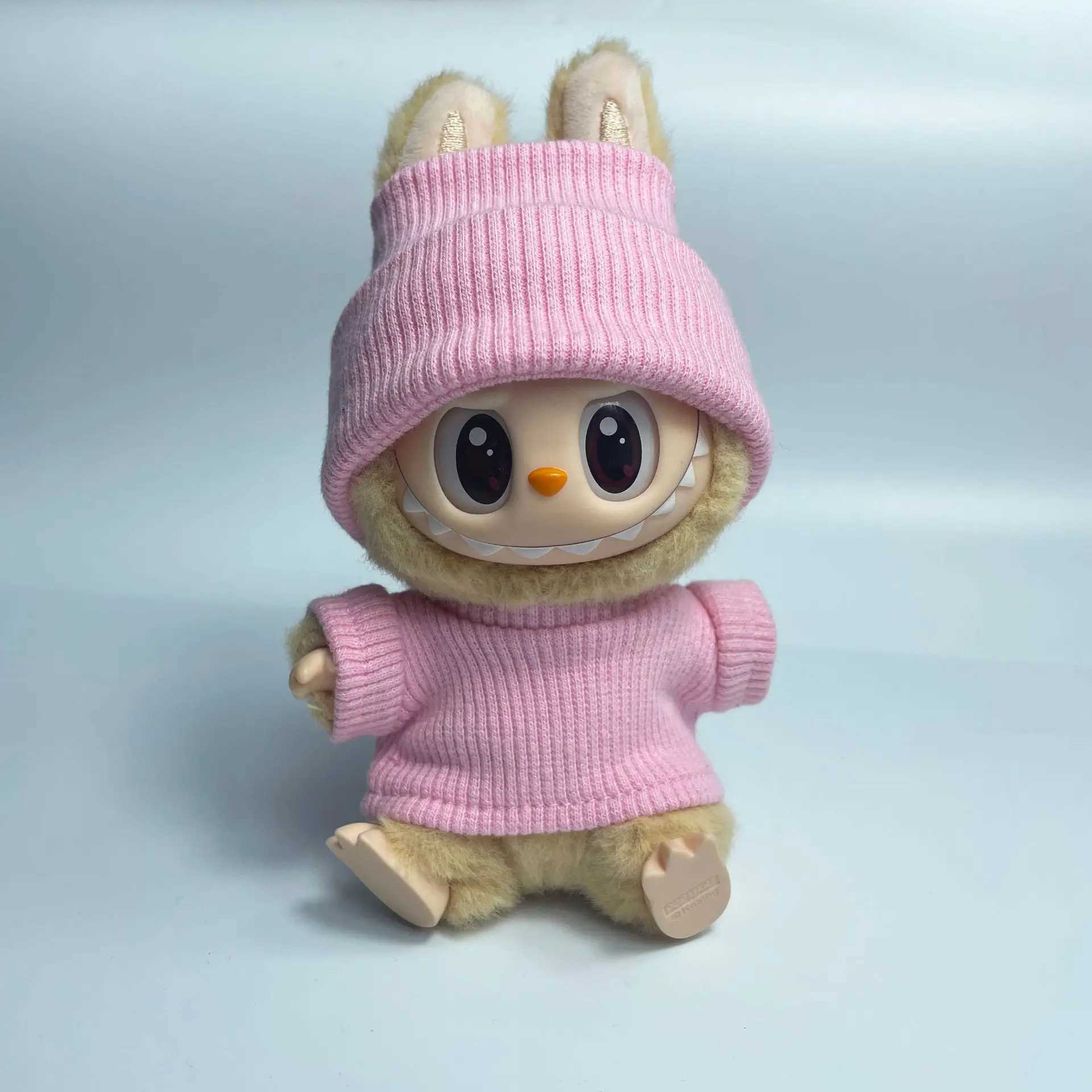 For 1517cm Ropa Labubu Doll ClothesSweater Set customization Match Knitted Hat Tshirt Dopamine Color Matching Fashion Design C250919