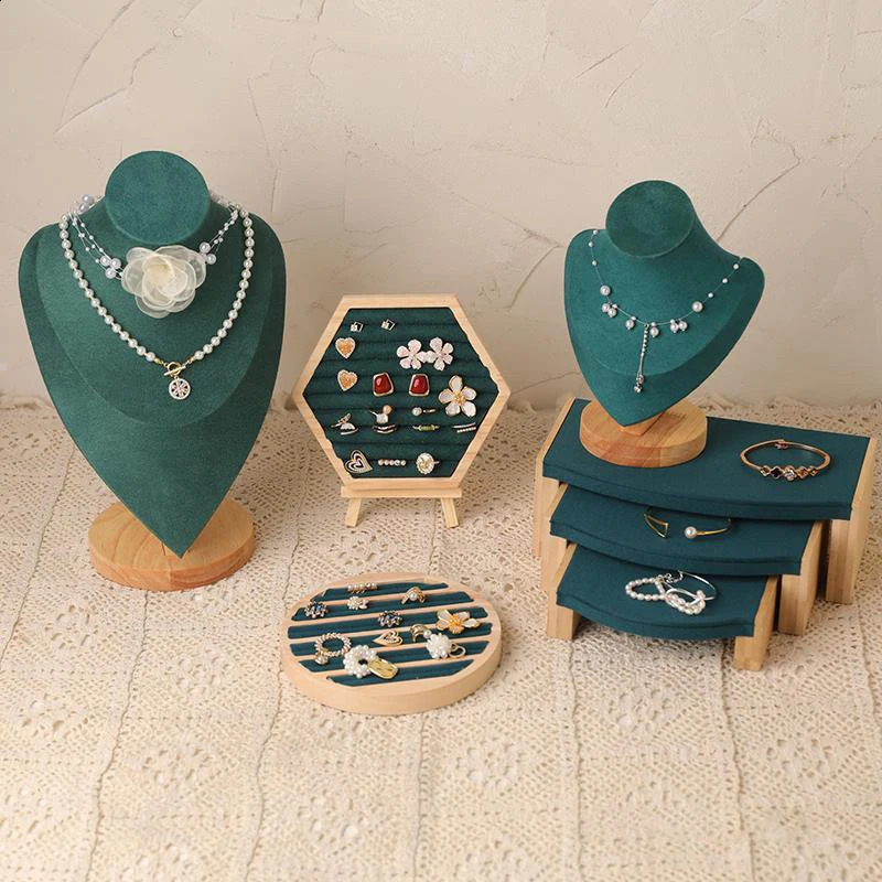 Velvet Model Bust Show Exhibitor Jewelry Display Necklace Pendant Mannequin Stand Earrings Organizer Ring Bracelet Storage Stand 250918