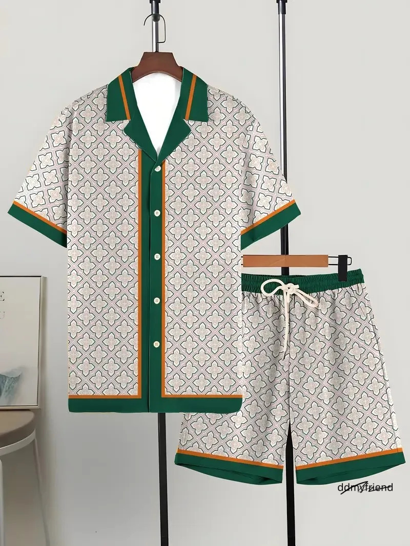 Lanjia- Hawaiian Shirt American Pattern Mens Independence Day Set Suitable For Summer Parties 3D Digital Print 250710 Ce5f4 ddmyfriend