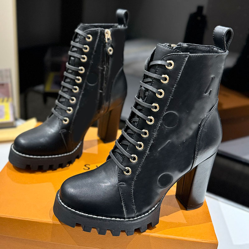 Star Trail Ankle Boot 1AIUB8 designer boots luxury womens autumn winter boots anti slip wear resistant rubber sole zipper high heel boots upper printed with sign boot
