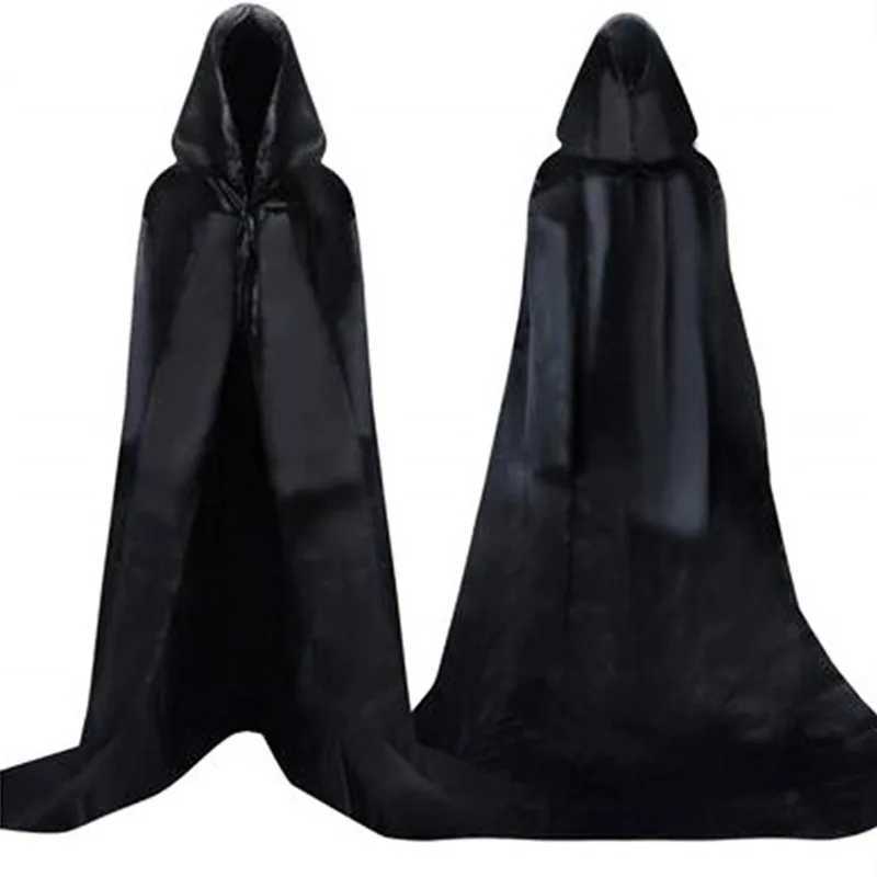 Halloween Adult Child Hooded Cloak Medieval Costume Black Red Reversible Vampire Witch Wicca Cosplay Costume Stand Collar Cloak L250918