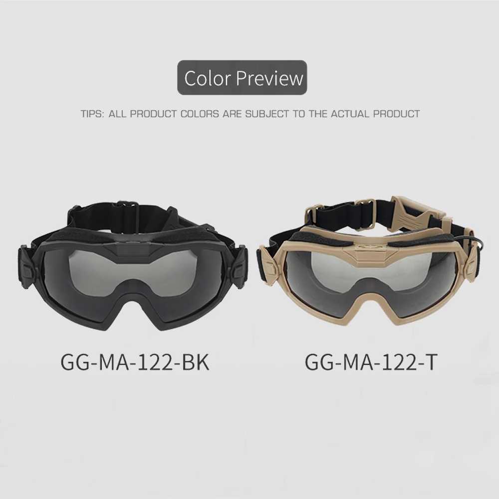 Tactical Antifog Goggles Ski Airsoft CS Protective Glasses Transparent Black 2 Lens Motocross Dustproof Goggles with Micro Fan J250919