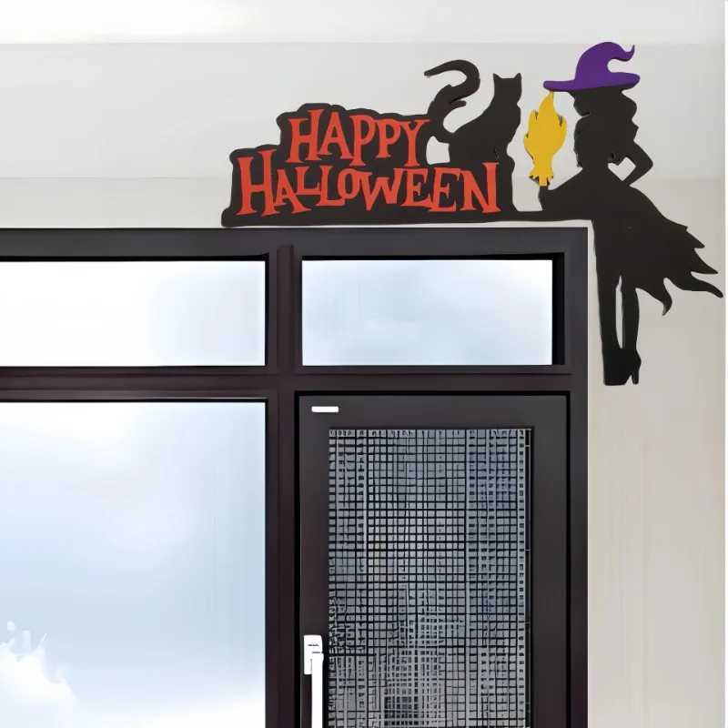Halloween New Wooden Door Frame Decoration Door Corner Home Spider Bat Ghost Decoration Gothic Style Halloween Ornament C250919