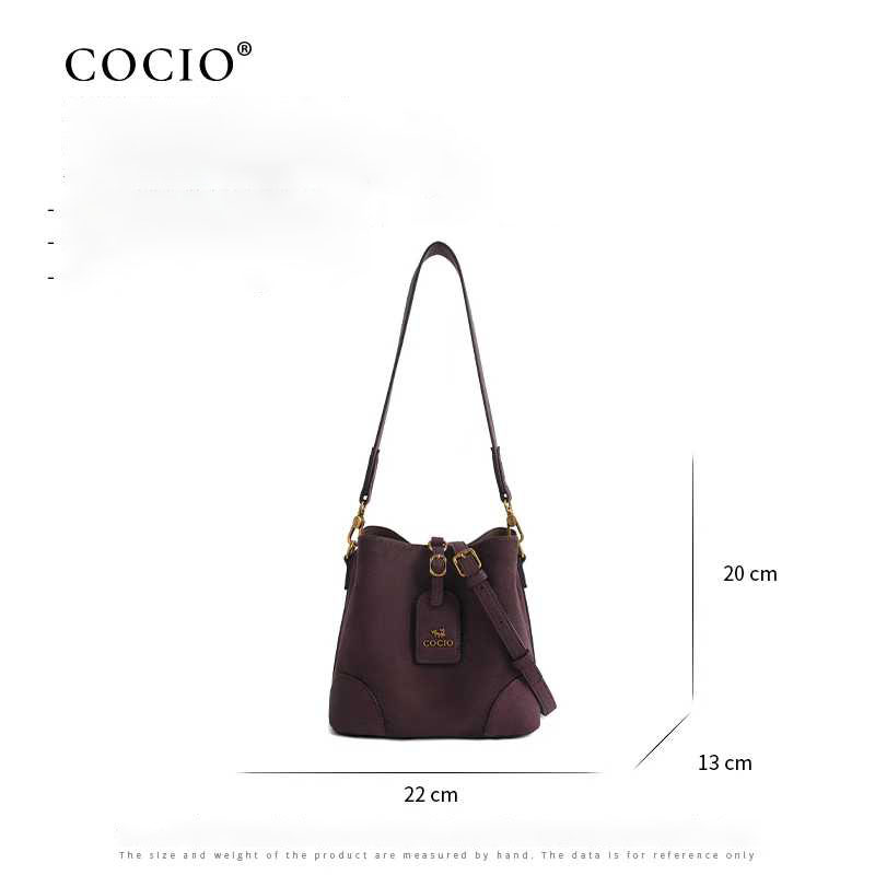 COCIO designer bag New leather bucket bag simple versatile multi compartment handbag niche design hot selling womens bag Luxurious red