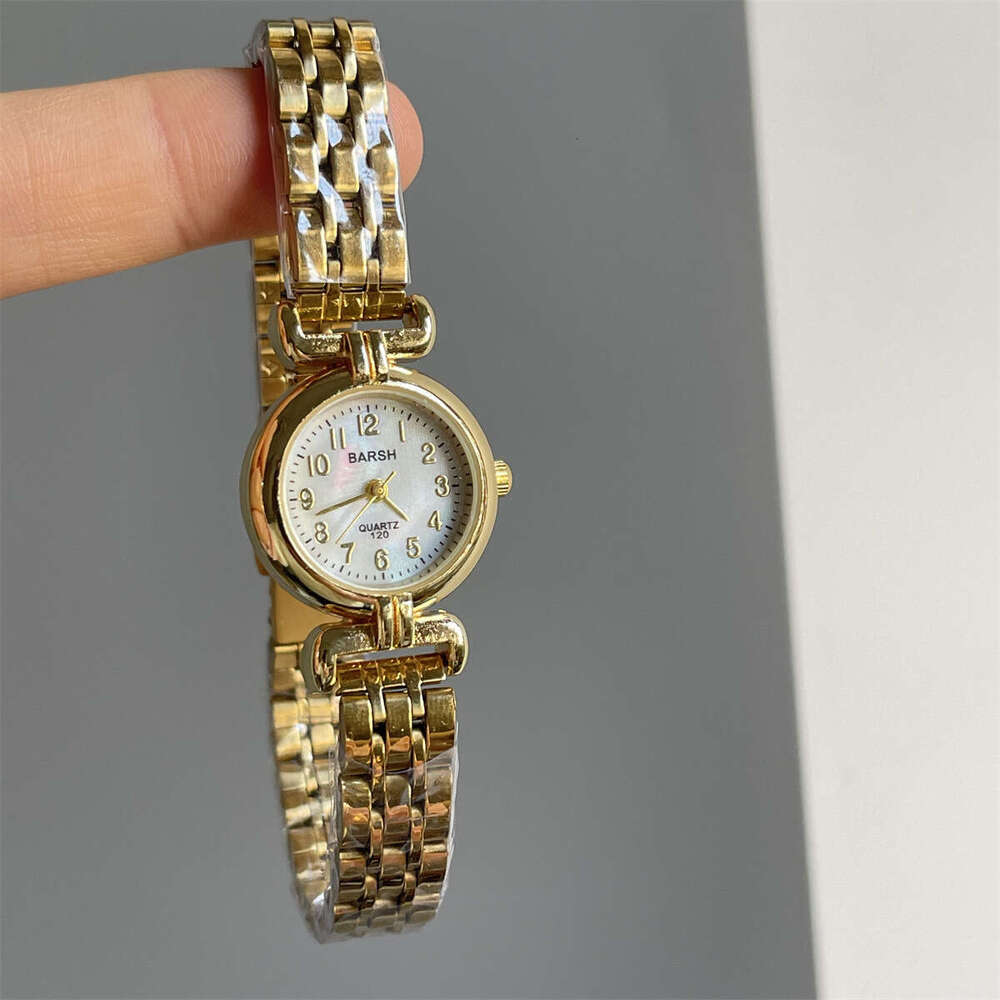 Vintage Style Mini Round Dial Steel Band for Women, Niche Designer Light Luxury Elegant High-end Exquisite Small Gold Watch