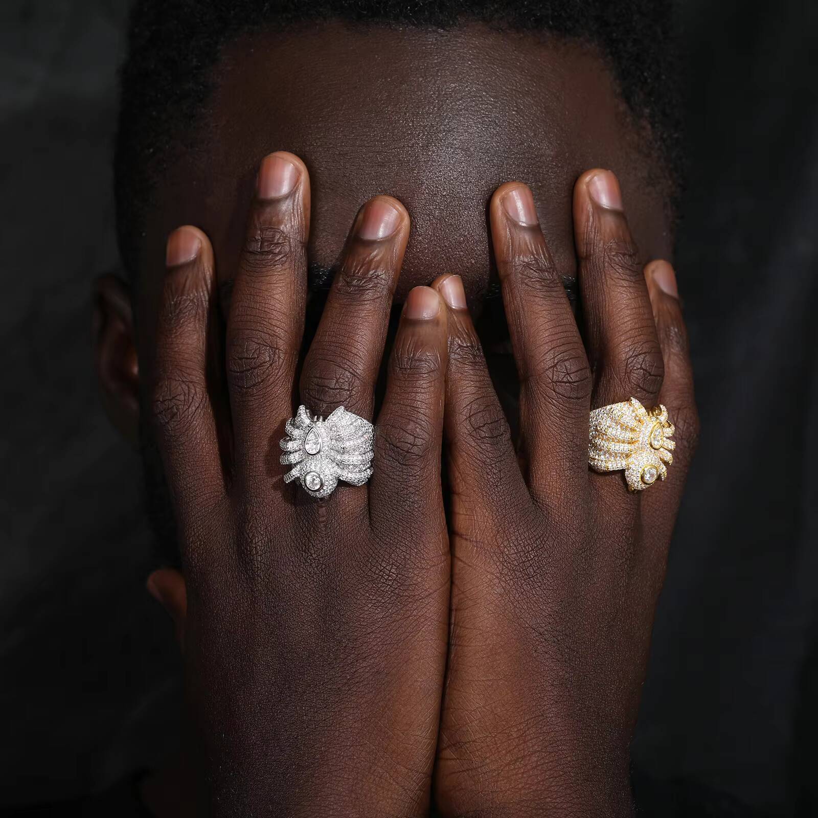 Suspended Design Micro Moissanite Spider Ring 925 Silver VVS Lab Diamond Hip Hop Men Jewelry Luxury Gift Iced Out Tarantula Ring