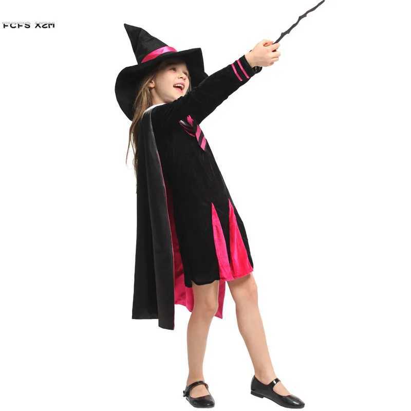 MXL Girls Halloween Magician Costumes Kids Children Sorceress Witch Cosplay Purim Carnival Stage Play Masquerade Party Dress L250918