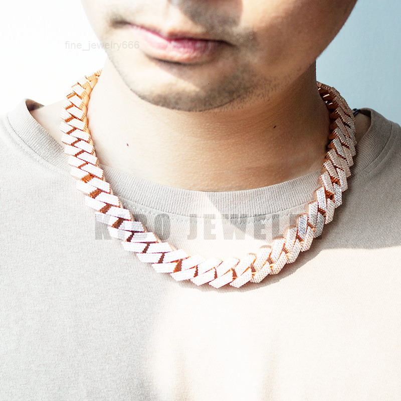 Classic 18MM 4 Row Cuban Necklace Iced Out D Color VVS Moissanite S925 Cuban Chain Customized Trend Hip Hop Moissanite Cuban Link Chain