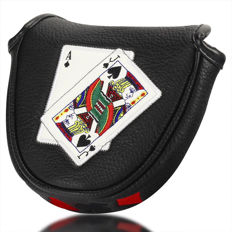 Golf Headcover Ace And Jack Black Mallet Putter Headcover Golf Club Putter Head Cover Cover Club Golf Head Cover Putter Cover