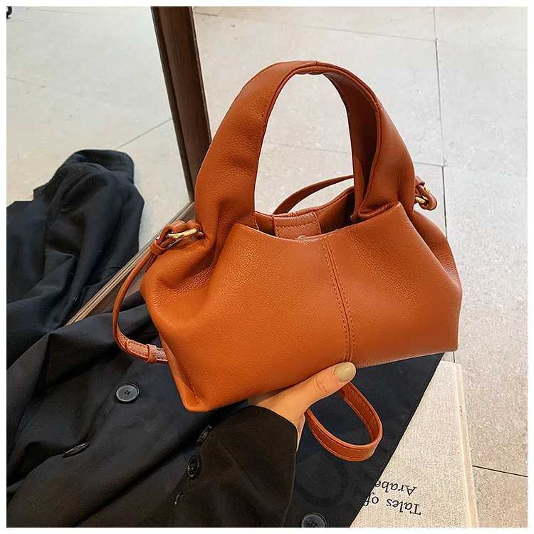 French niche urban simple cloud bag lychee pattern soft leather fashion handbag single shoulder messenger womens bagXJ250918