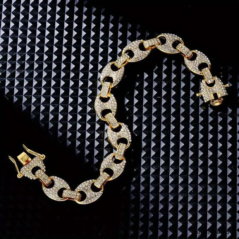 Hot-Selling Hip-Hop Rapper Personality Temperament High-End Non-Fading Copper Inlaid Zircon Bracelet ddmyfriend