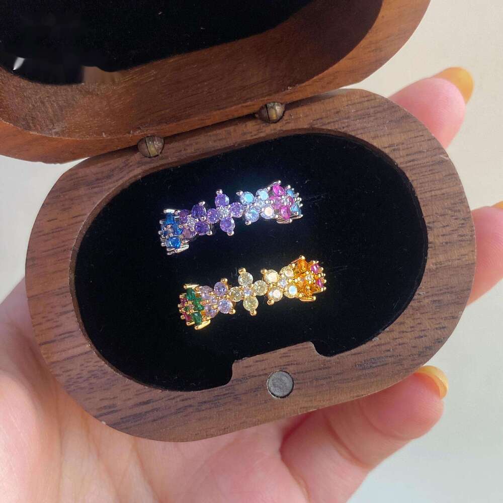 Monet Garden Colored Diamond Flower Dopamine Colorful Gemstone Runaway Princess Ring