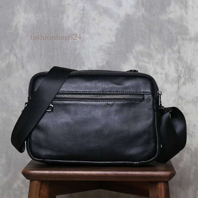 Men's Crossbody Genuine Leather New Casual Backpack For Commuting Single Shoulder Trendy Original Top Layer Cowhide Bag