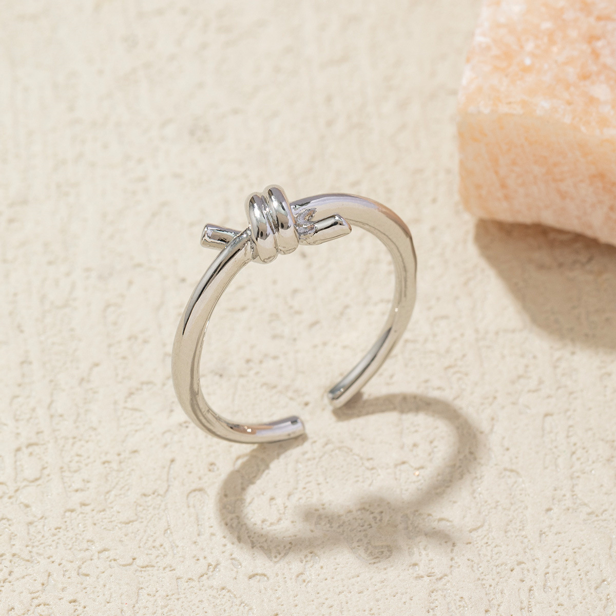 Gold - Toned Knot - Shaped Open Cuff Ring Delicate Daily & Elegant Jewelry Gift For Her High - Quality And Stylish Accessory