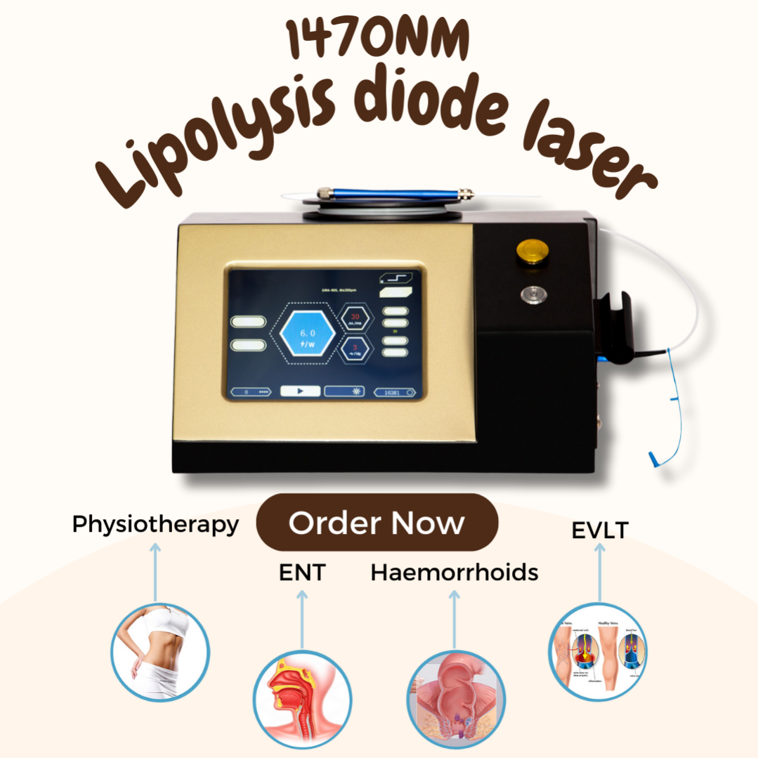 Lipolysis 1470nm Diode Laser Fat Removal Body Sculpting Facial Firming Wrinkle Treatment Fat Refinement Skin Tightening Beauty Device