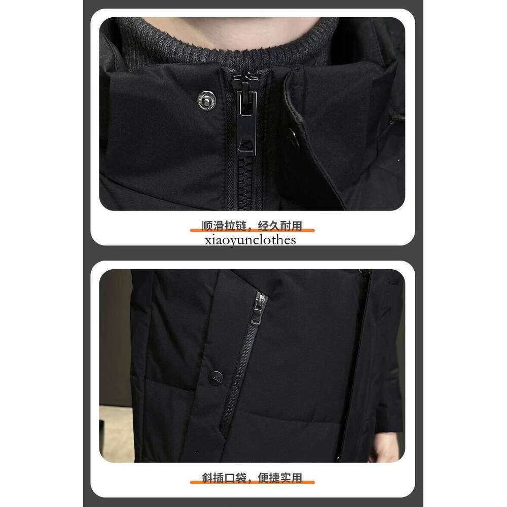 Winter Long Men's Casual Thick Windproof White Duck Down Cold-proof Coat Brand Ski Warm Big fur collar Puffer Jacket