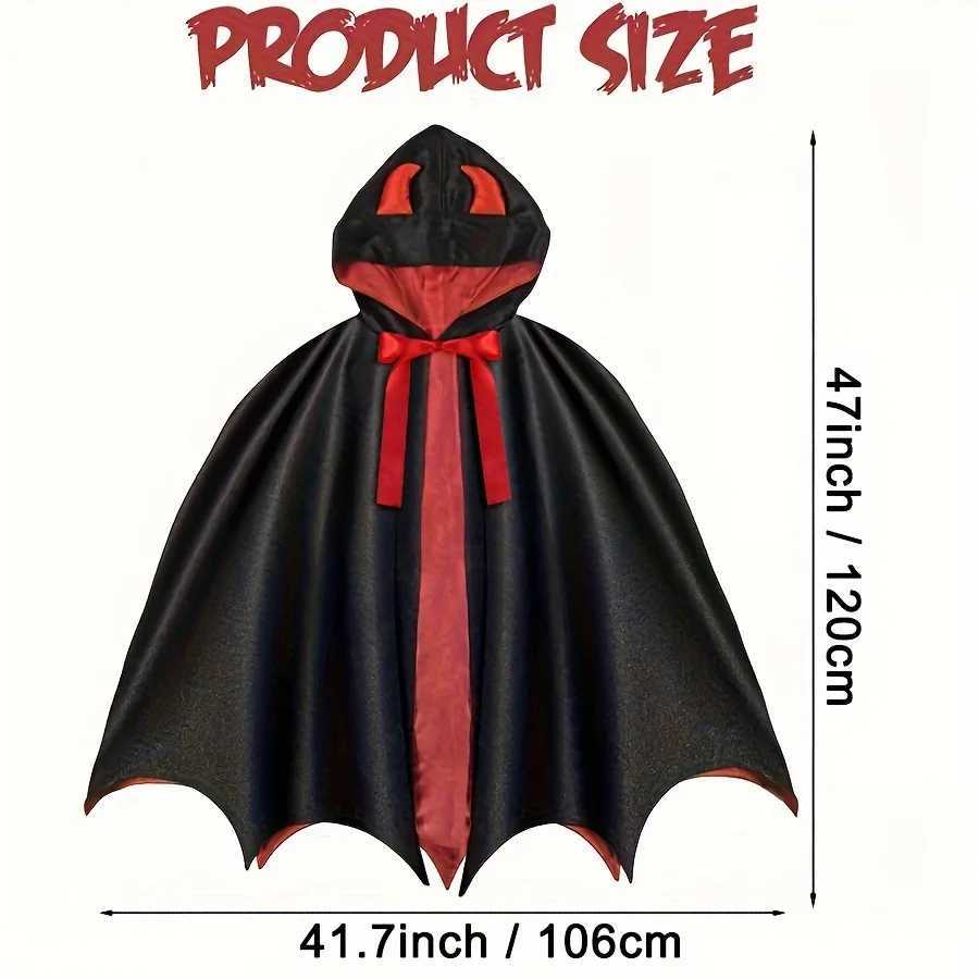 Halloween Capes Boy Girl Adults Makeup Costumes Props Red and Black Faces with Hats Death God Pirate Capes Stage Play Cloak L250918