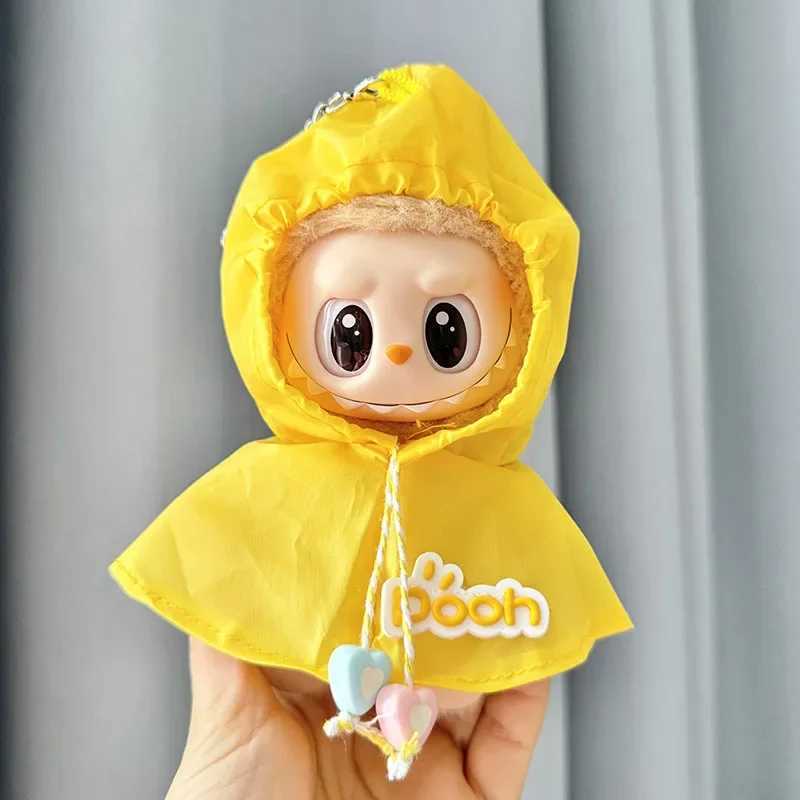 Labubu 17cm Dolls Clothes The Monster Outfit Accessories Clothing DIY Kids Gift Cute Raincoat Yellow Green FM14G C250919