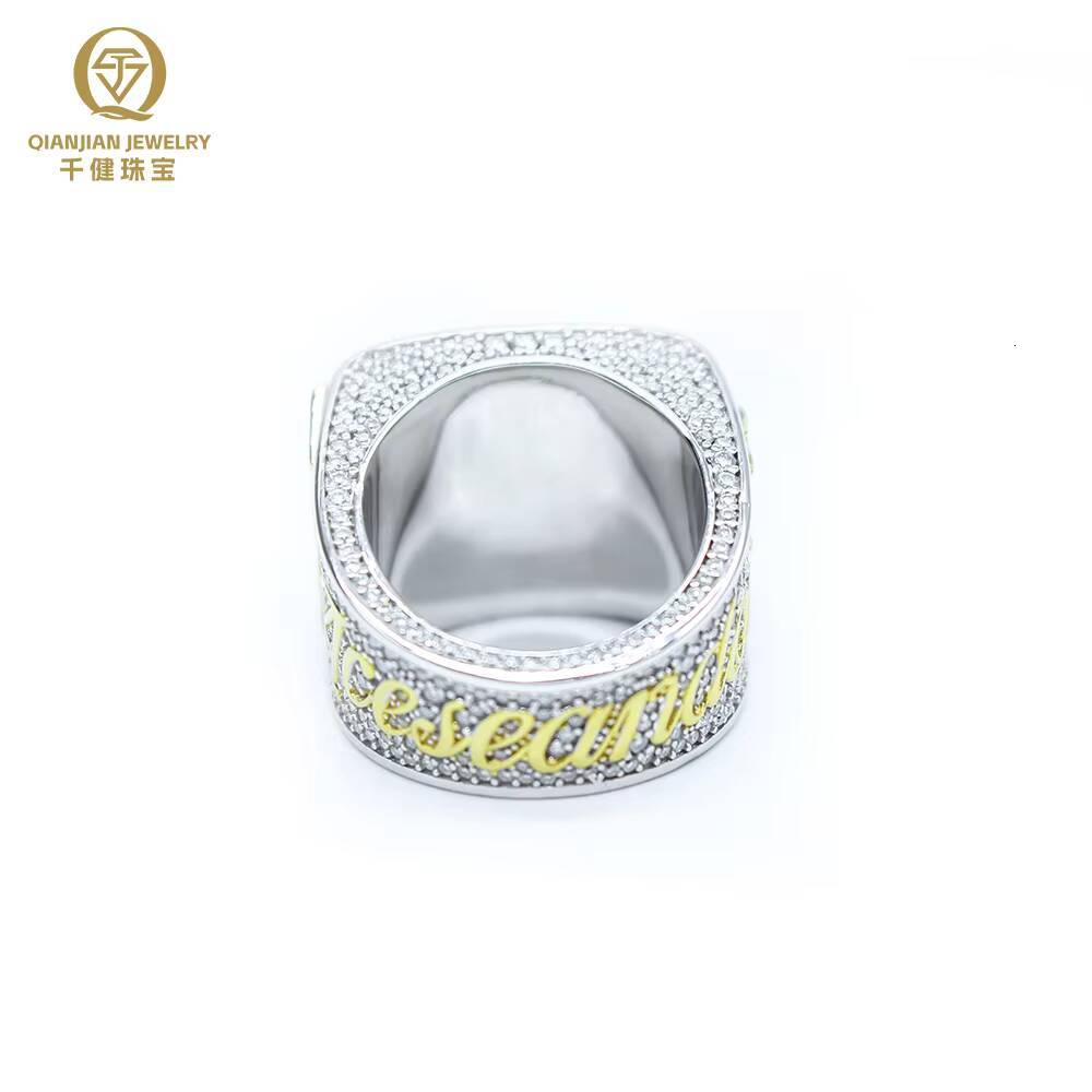 Fashion Style Pass Diamond Tester Hip Hop Ring 925 Sterling Silver Gold Plated Moissanite Diamond Rings for Men