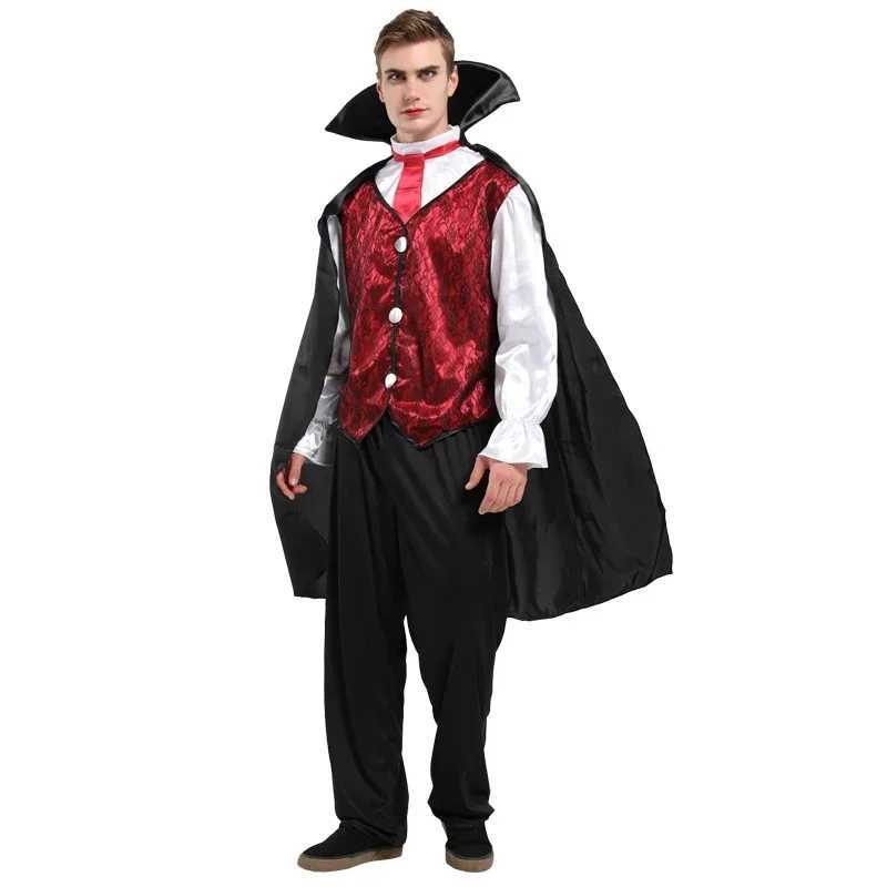 Halloween Male Vampire Cosplay Costume with Shirt Pants Vest CloakMens Carnival Party Devil Dress Up L250918