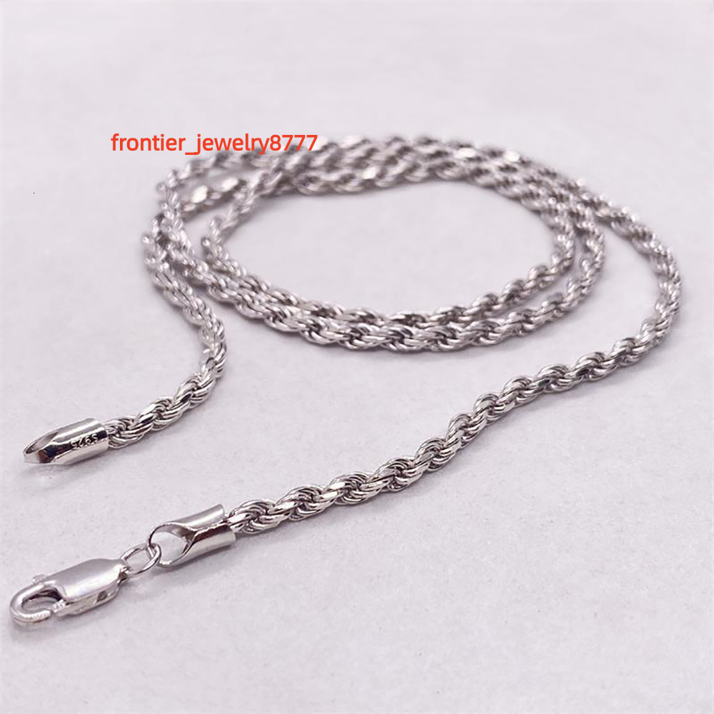 NUOYA 3MM5mm Men Women Silver Rope Chain Fine Jewelry 925 Sterling Silver Twist Rope Chain Necklace for Gifts