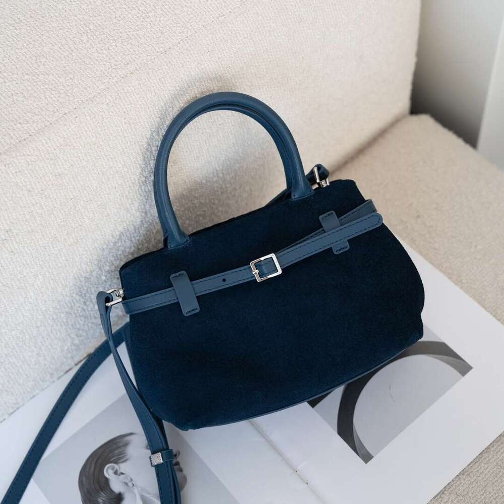 designer bag tote bag Frosted Suede Bucket Mini Handheld Crossbody Niche Vintage Dumpling Bag, Trendy