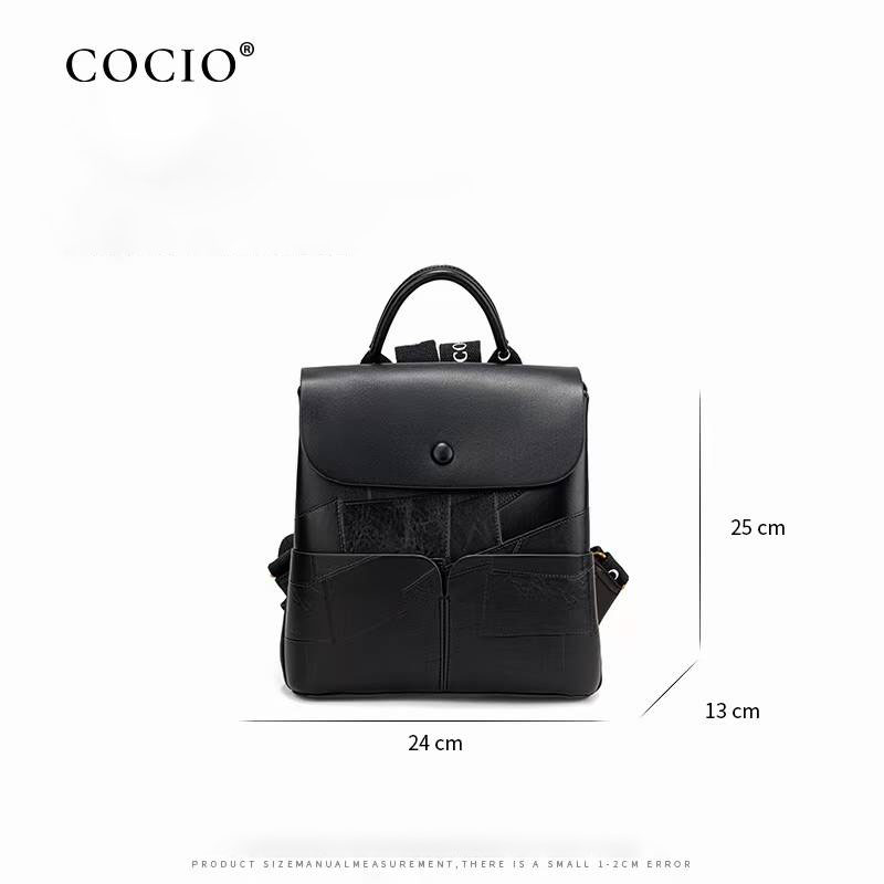 COCIO designer Classic matte leather retro versatile fashion handbag shoulder and crossbody luxurious and comfortable square bag