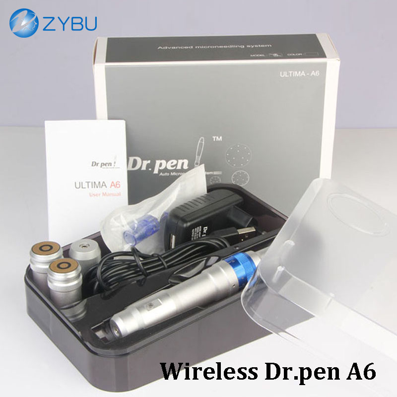 Original Ultima Drpen A6 with 2 pcs 12Pins Cartridges Home Use Wireless Skin Care Dermapen Tools Auto Micro Needling Derma Mesotherapy MTS Beauty Mach