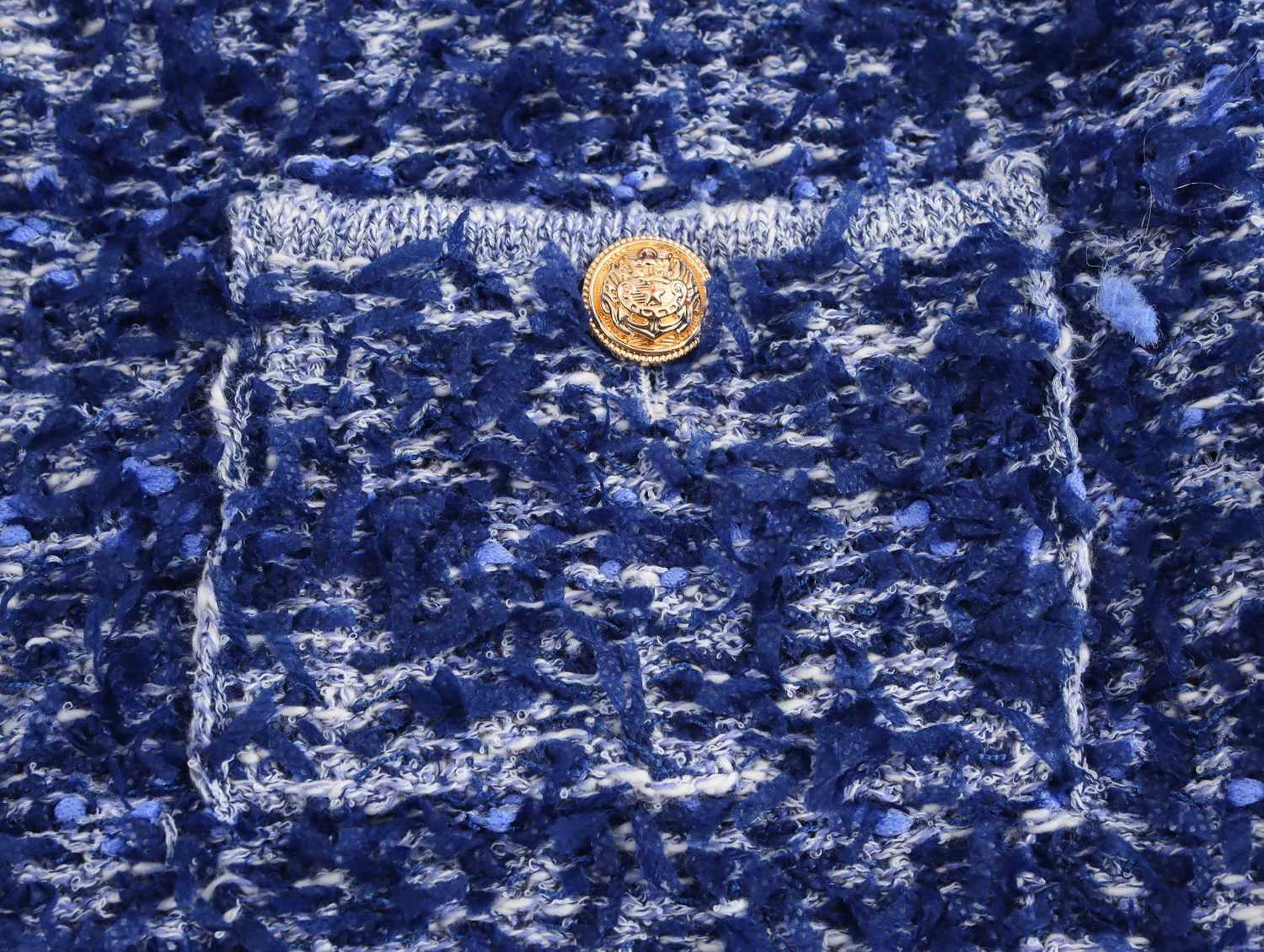 Blue Xiaoxiangfeng Heavy Industry Knitted Coat For Womens Spring Style Elegant And High End Short Cardigan Top Z250918