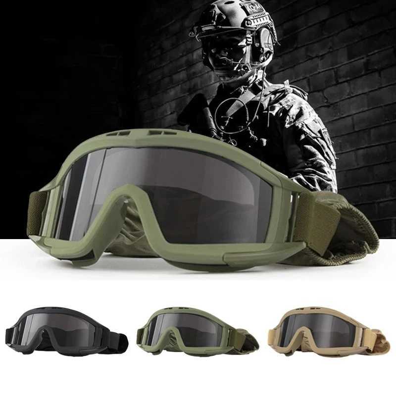 Explosion Proof Shooting Tactical Goggs Antiimpact CS War Game Airsoft Paintball Hunting Mounteering Goggs Glasses Y250919
