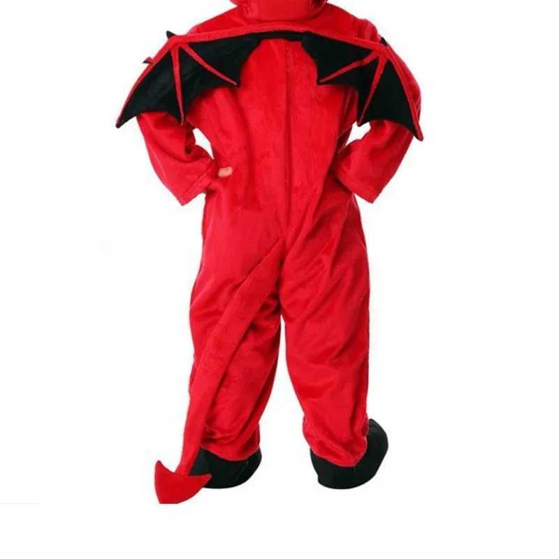Halloween Childrens Costume Night Fork Hooded Red Demon Vampire Performance Costume Cute Little Demon Bat Performance Costume L250918