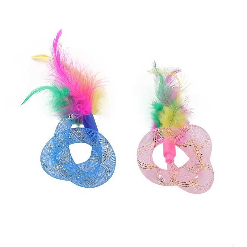 Pet Cat Toy String Tubing with Feather Spring Elastic Toy Pet Supplies Cat Toys Interactive Feather Toys X250918