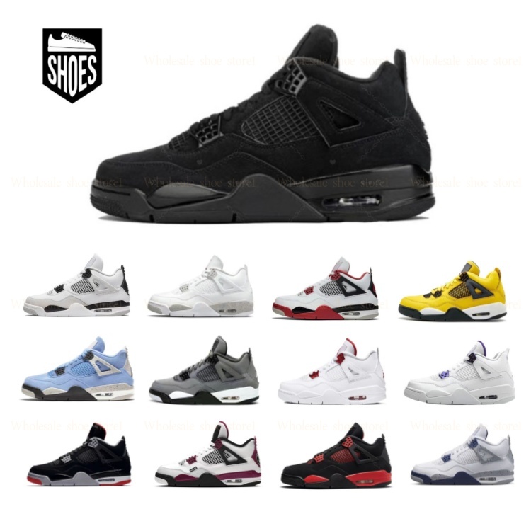 Designer 4 Basketball Shoes Men and Women Black Cat Trainers 2025 EU36-46