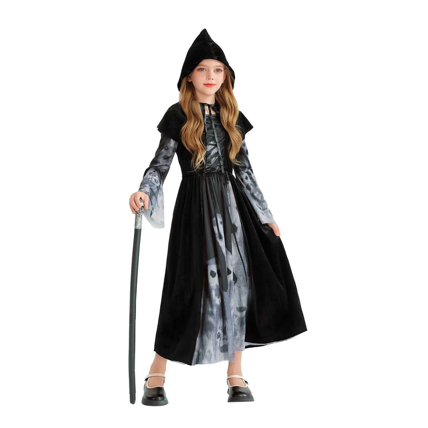 Halloween Childrens Costumes Performance Costumes Skeleton Childrens Clothing Girls Witch Vampire Funny Dress L250918
