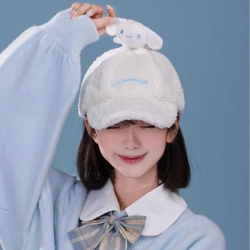 Sanrio adult cartoon plush baseball hat Cartoon Outdoor Big Head Circumference Keep Warm Autumn and Winter Hats L250919