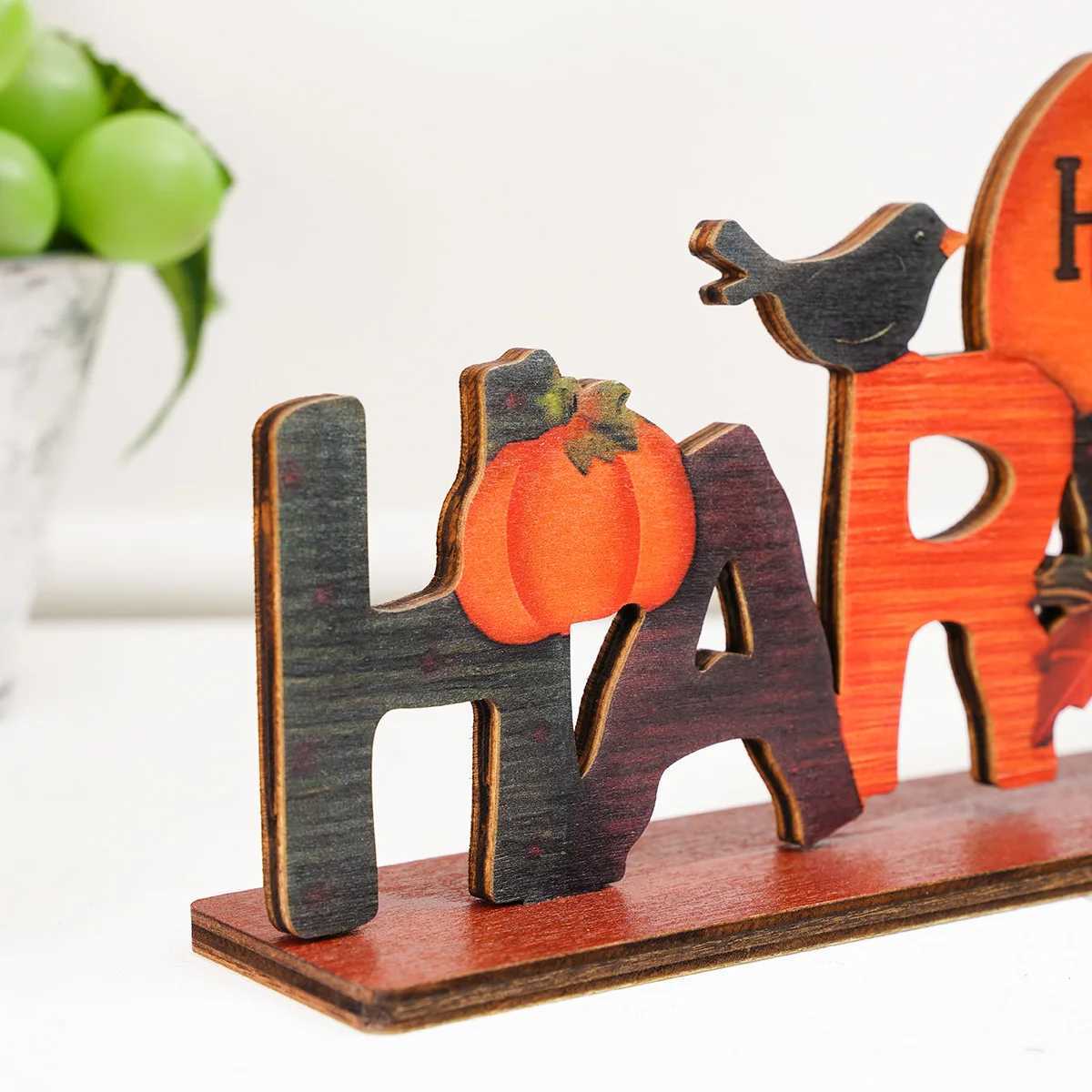 1PC wooden letter autumn Harvest Festival decorative item Thanksgiving Day decorative stand C250919