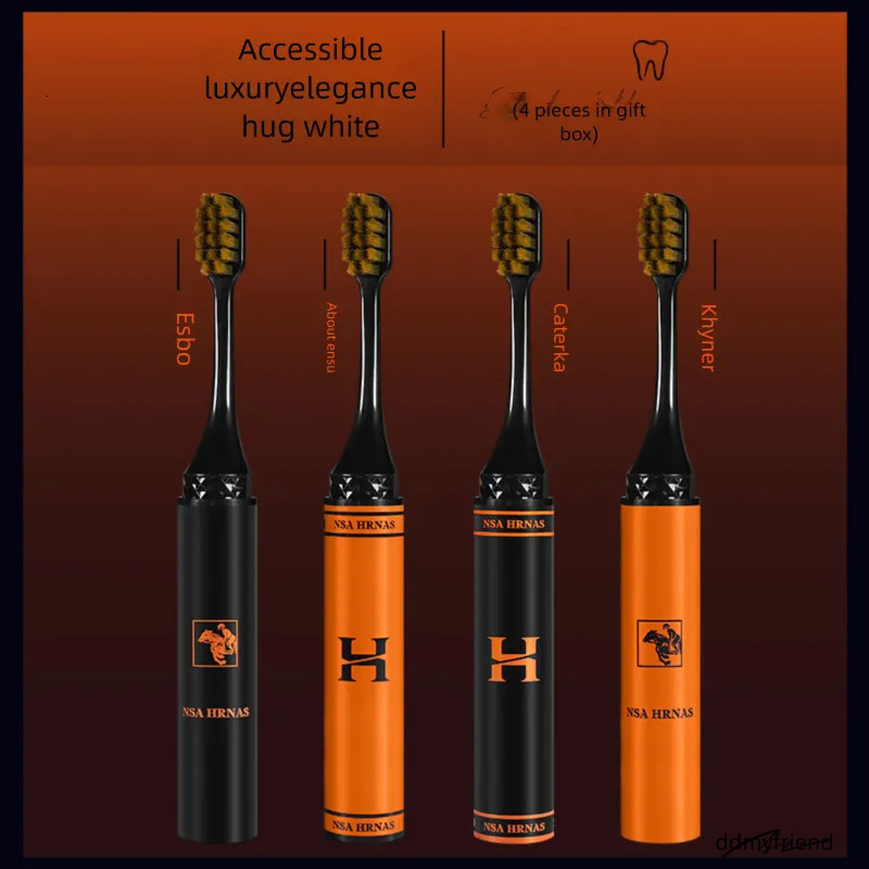 Lipstick Foldable Soft Bristle Toothbrush Business Travel Home Couple Set High-End Men And Women Gift Box ddmyfriend