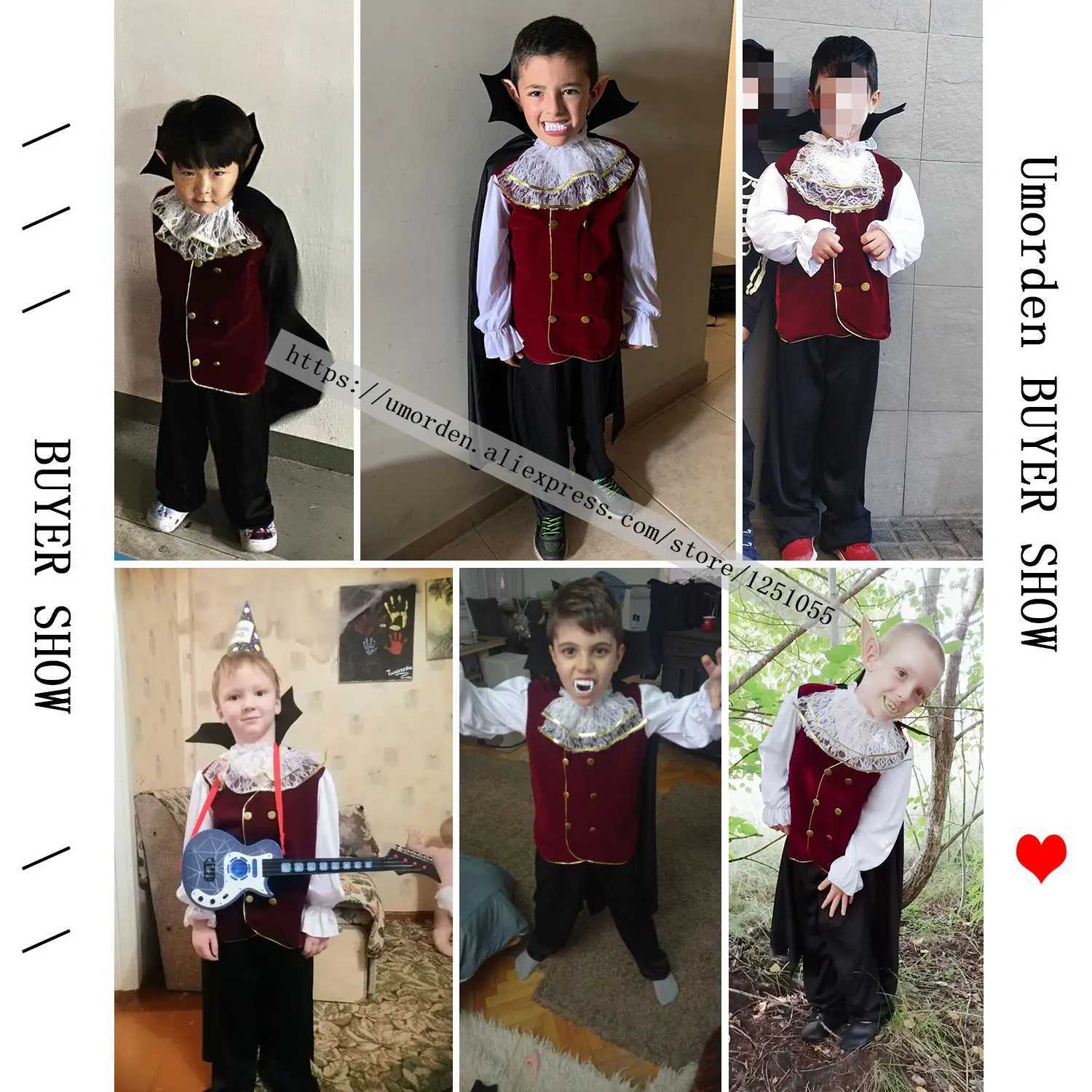 Child Noble Count Dracula Costume Gothic Victorian Vampire Costumes for Boys Halloween Purim Party Carnival Cosplay Umorden L250918