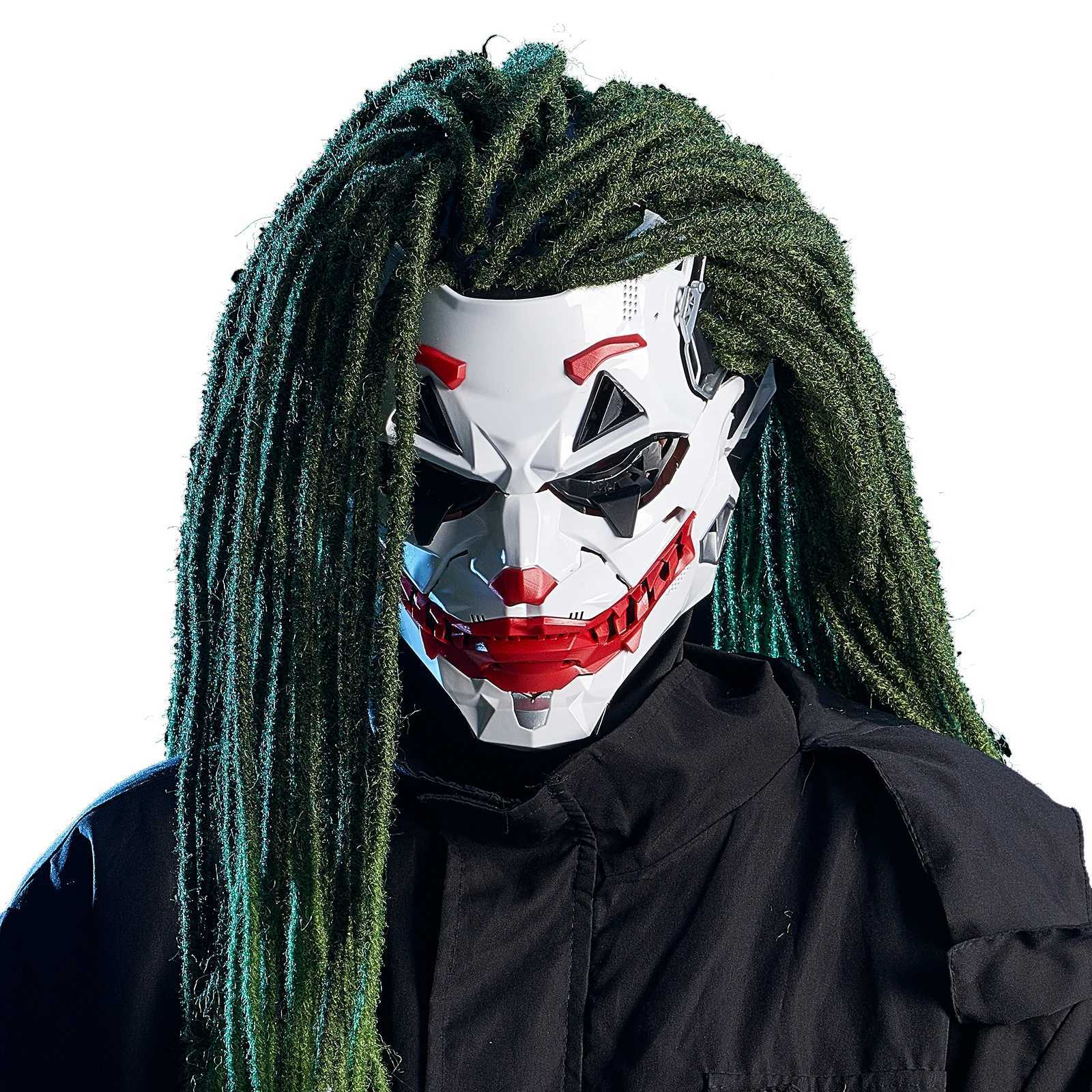 Joker Masks Cyberpunk Masks Clown Braids 2d Cosplay Resin Custom Products Halloween Anime RolePlaying Props And Gifts Toys L250918
