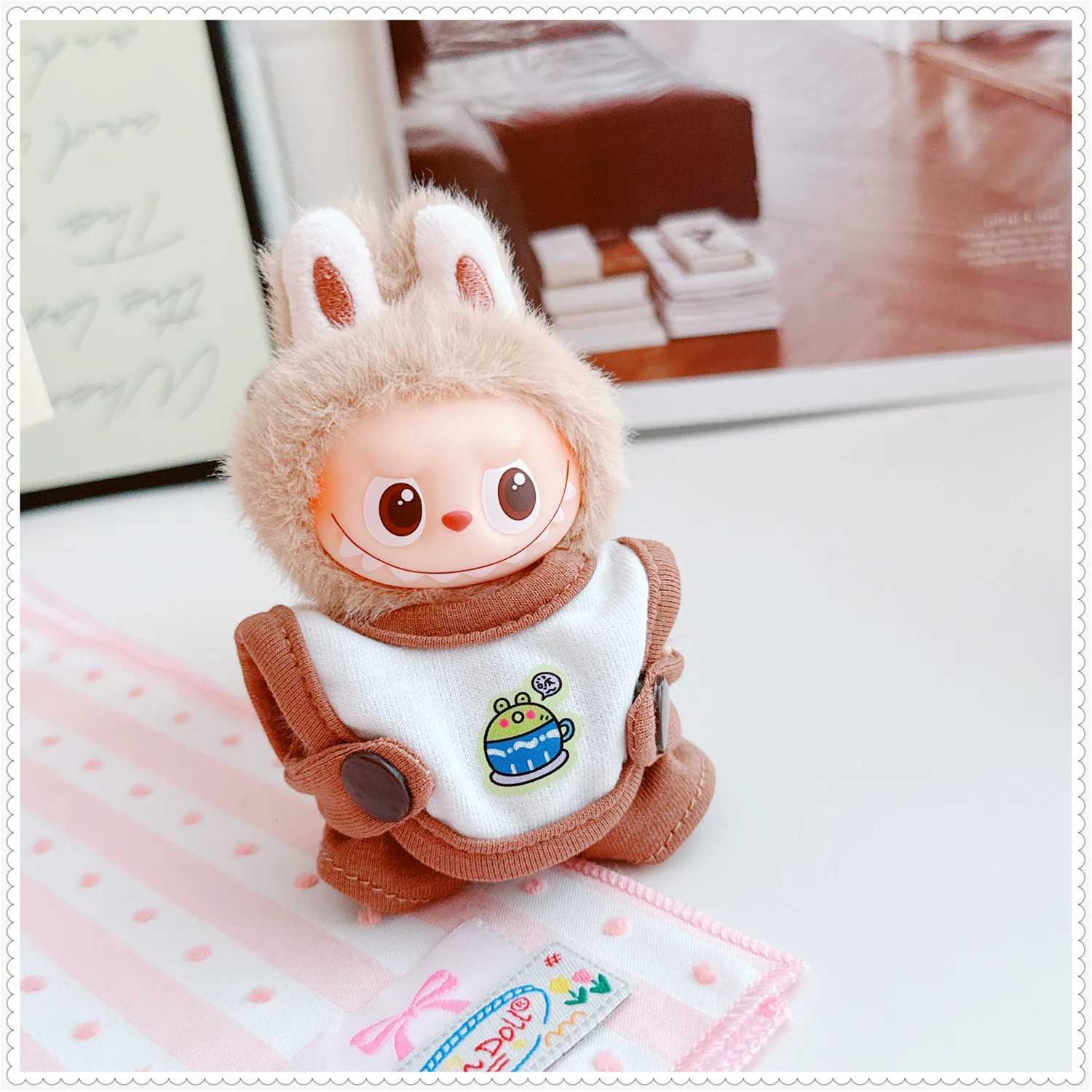 For 10cm Labubu Clothing baby coverall Crawling clothes Labubu Plush Dolls 40 Designer Diy outfit Toy Decoration Accessories C250919