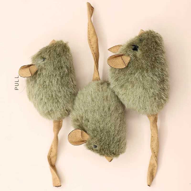Cute Plush Cats Toy Simulation Mouse Automatic Chirping Kitten Interactive Toy Mice Bite Resistance Relieve Boredom Cat Supplies X250918